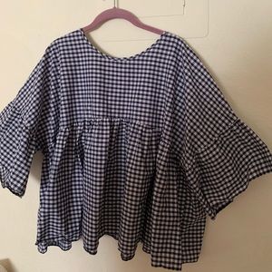 ASOS gingham ruffle babydoll top